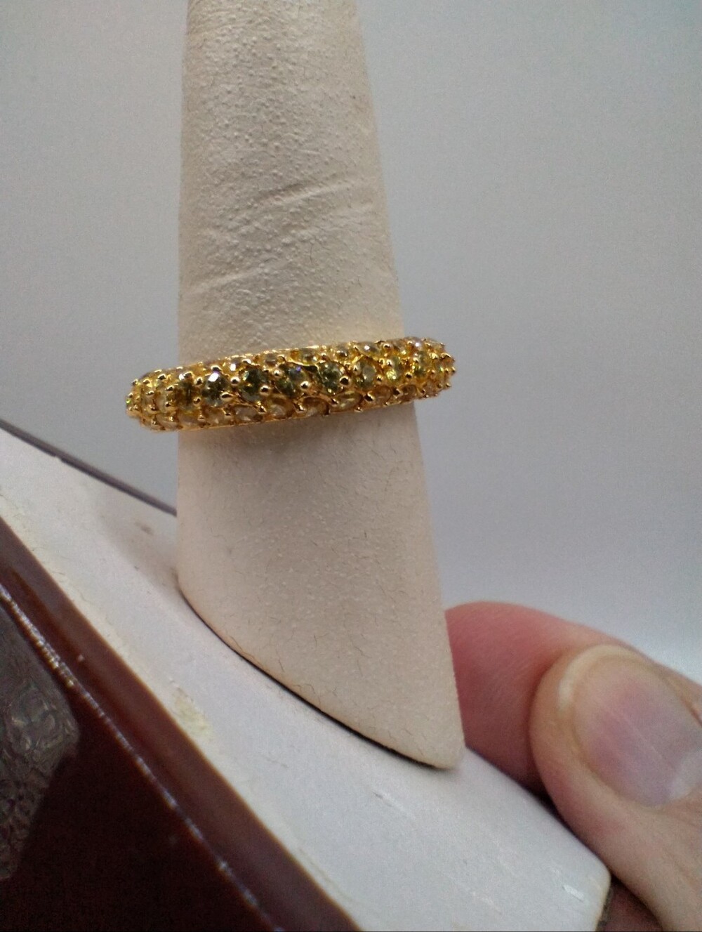 New 18K Over Sterling Silver 2.31ctw Yellow Diamond Simulant - Eternity Size 10